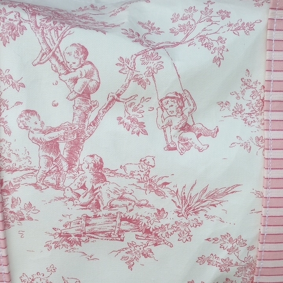 LAST PINK Vintage Style Toile Baby Bag/ Beach Bag/ Everything Tote - Picture 4 of 8